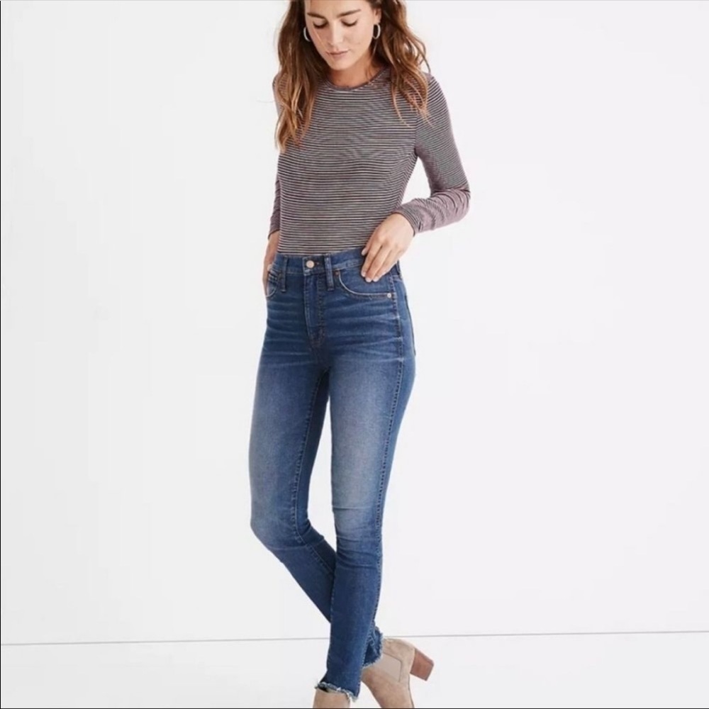 Madewell 10" High Rise Skinny Jeans Raw Hem Denim